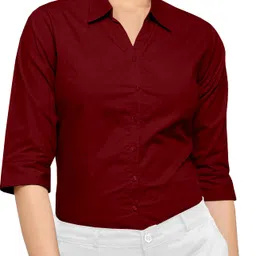 live trendz Women Regular Fit Solid Spread Collar Casual Shirt image 2