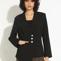 showoffff Women Solid Single Breasted Formal Blazer image 2