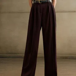 leriya fashion Women Regular Fit Brown Cotton Blend Trousers image 3