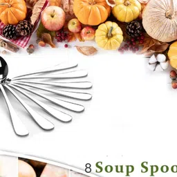 Soup Spoon, 8 pieces Stainless Steel Soup Spoon Set-image-4