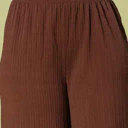 v-mart Women Regular Fit Brown Cotton Blend Trousers image 3