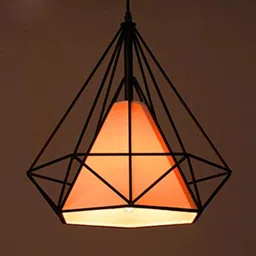 sinoman Diamond Cage Base E27 Hanging Pendant Ceiling Lamp with Orange PVC Shade Pendants Ceiling Lamp-picture-16