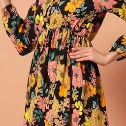 raiyani enterprise Women Fit and Flare Yellow Maxi/Full Length Dress image 4