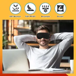 woyr 2PC Premium Quality Velvet Eye Mask for Sleeping|Eye mask with elastic strap image 4