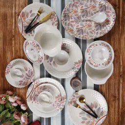 cdi White Melamine Leafy 41 Pcs Dinner Set image 1