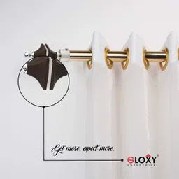 gloxy Silver, Black Rod Rail Bracket, Curtain Knobs, Curtain Hooks, Curtain Rods Metal image 3
