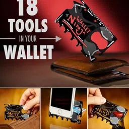 simxen Wallet Ninja – Innovative Multi-Purpose Credit-Card Sized Tool That Fits in your Wallet – 18 Reliable Everyday Tools in the Size of a Credit-Card Camping & Hiking Multi Tool Kit image 2