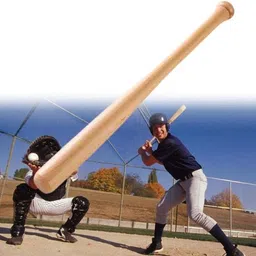 houseofcommon RJMEERUT (Heavy Duty)Natural Wood Baseball Bat unisex baseball {natural-brown..} Willow Baseball Bat For 15+ Yrs-picture-27