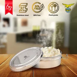 eagle Convex Stainless Steel Lunch Box/Tiffin with Steel Separator Plate (Big) 1 Containers Lunch Box image 5