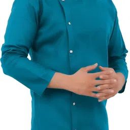 tibra collection Men Solid Cotton Blend Asymmetric Kurta image 3
