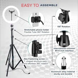 SUNWARE Ring Light 10" With 7 Feet Tripod For Videography, Selfie, Reels, Beauty Parlour Flash image 3