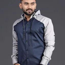 nofilter Men Regular Fit Solid Ribbed Collar Casual Shirt image 1