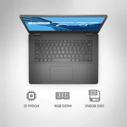 DELL Vostro Intel Core i3 11th Gen 1115G4 - (8 GB/256 GB SSD/Windows 10) VOSTRO 3400 Thin and Light Laptop image 3