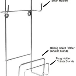 oc9 Chakla/Belan Kitchen Rack Chakla Belan Stand / Rolling Pin Holder Steel image 2