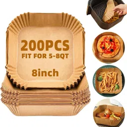 viyagee Air Fryer Paper – 8 Inch Square Disposable125PCS Airfryer Tray-picture-31