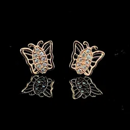 NJ Arts "Winged Sparkle" Studs Yellow Gold 18kt Stud Earring-picture-28