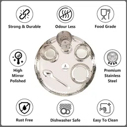 pancraft Pack of 36 Aluminium Hammered Dinner Set for 6 Persons | Durable & Elegant Gift Dinner Set image 2