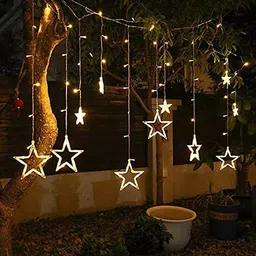 radha engineering company 12 LEDs 6 m Yellow Steady, Flickering Star Rice Lights image 1