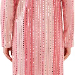 trust ous Men Embroidered Cotton Silk A-line Kurta image 4