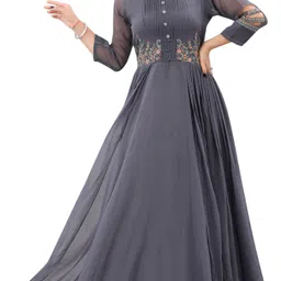 sanira Embroidered Georgette Stitched Anarkali Gown image 5
