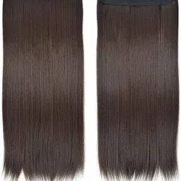 beclassy 5 Clip-in 28 inch Long Natural Brown Straight Extension Hair Extension image 2