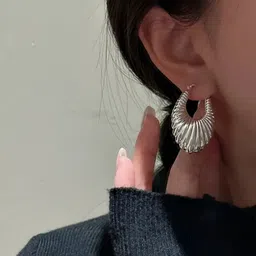 shreejee 2025 Silver Hoop Earring image 2