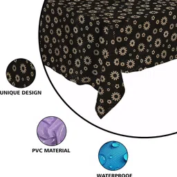 casa furnishing Polyester 6 Seater Floral Table Cover image 3
