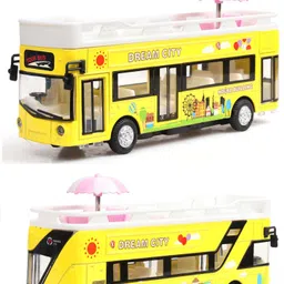 ktrs Alloy Sound Light Car Toy London Open-Air Tourist Sightseeing Bus Bus image 2