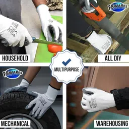 f8wares Reusable Nitrile Coated Safety Gloves Industrial,Gardening,Working Hand Gloves Nitrile, Rubber Safety Gloves image 4