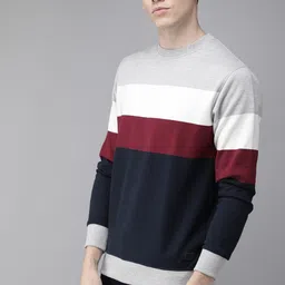 roadster Men Full Sleeve Self Design Sweatshirt image 4