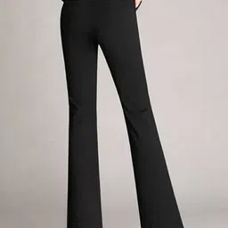 broadstar Women Flared Black Lycra Blend Trousers image 2