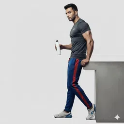 unfld Men Solid Multicolor Track Pants image 4