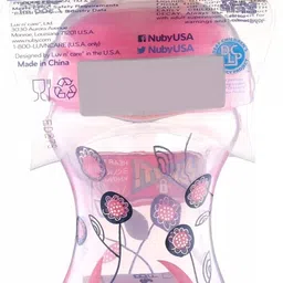 nuby Clik-IT Designer series sipper with soft Spout for your Child (Pink) with 10 oz/300ml image 3