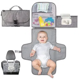 Baby Diaper Organizer Bag with Changing Mat DIAPER CHANGING PAD-image-53