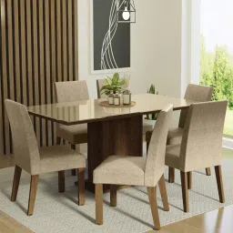 madesa Alexis 6 Seater Dining Set in Wood Finish image 1