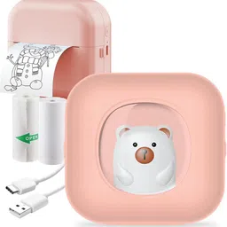 Wembley Mini Bear Themed Thermal Printer Wireless & Rechargeable Color Printer for Kids Mini Bluetooth Printer-picture-11