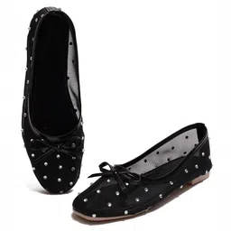 froh feet Designer Mesh Ballet Flats for Women | Comfortable Party Wear Flats Bellies For Women image 5