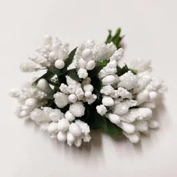 craftcorner White, Green Poinsettia Artificial Flower-picture-43