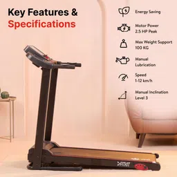 fitkit by Cult SX11 (2.5HP Peak) with Max Weight 100kg & Heartrate Sensor For Home Gym Treadmill image 2