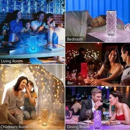 QueryZen Latest New Smart Product Diamond Night Light Touching Control Rose Crystal Lamp Table Lamp image 5