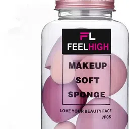 feelhigh cosmetics Blender Sponge 7 Pcs in A jar Storage ,Makeup Cosmetic Puff Sponge-picture-24