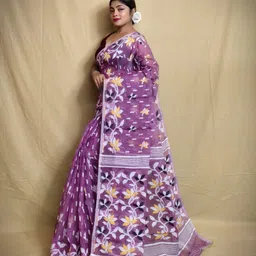 spfashion Self Design Jamdani Cotton Silk Saree image 3