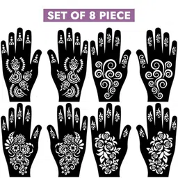 Mehndi Stencil Set for Women & Girls | Reusable Bridal & Festival Mehndi M_F036 Hand Mehndi Stencil Stencil-image-72