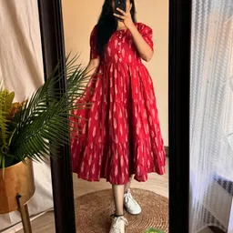 nerksre Women Ikat Cotton Rayon Anarkali Kurta-picture-10