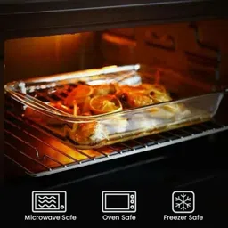 smilery Glass Serving Bowl Borosilicate 1000ML Glass Serve Rectangular and Oven Safe Glass baking Dish image 4