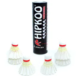 hipkoo sports Professional Feather Shuttles (6 pc) With 2 Side Tape Net Combo Badminton Kit image 2