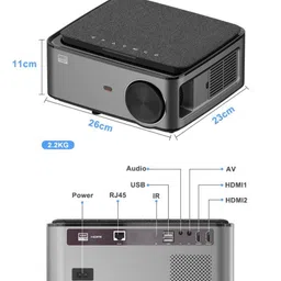 PLAY MP4 Latest Android 9.0 Advance Technology 4k 3D Full HD LED Smart Projector (6800 lm / Wireless / Remote Controller) Portable Projector image 3