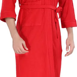 hotgown Plain Red Medium Bath Robe-picture-12