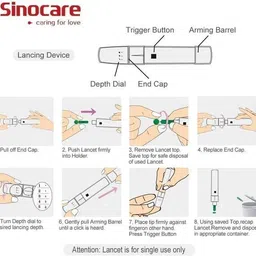 Sinocare Safe-Accu Blood Glucose Test Strip (2x25) 50 Glucometer Strips image 2