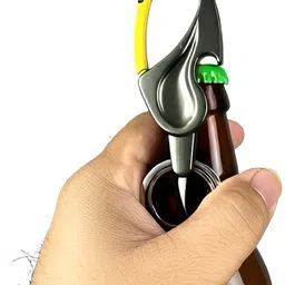 dyme Durable Steel Carabiner Keychain, KeyRing with Bottle Opener two round hooks Locking Carabiner image 3